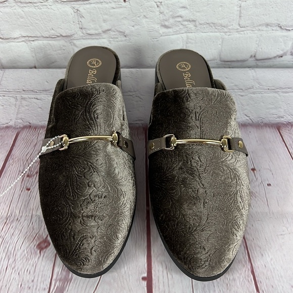 Bella Vita Babs II Loafer Mule Taupe Velvet Size 10 - Picture 2 of 7